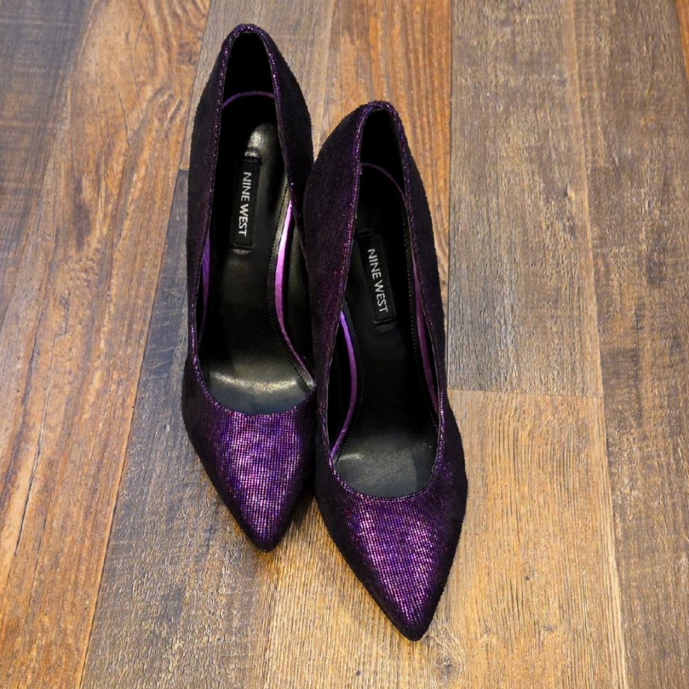 Nine West Purple Metallic Heels